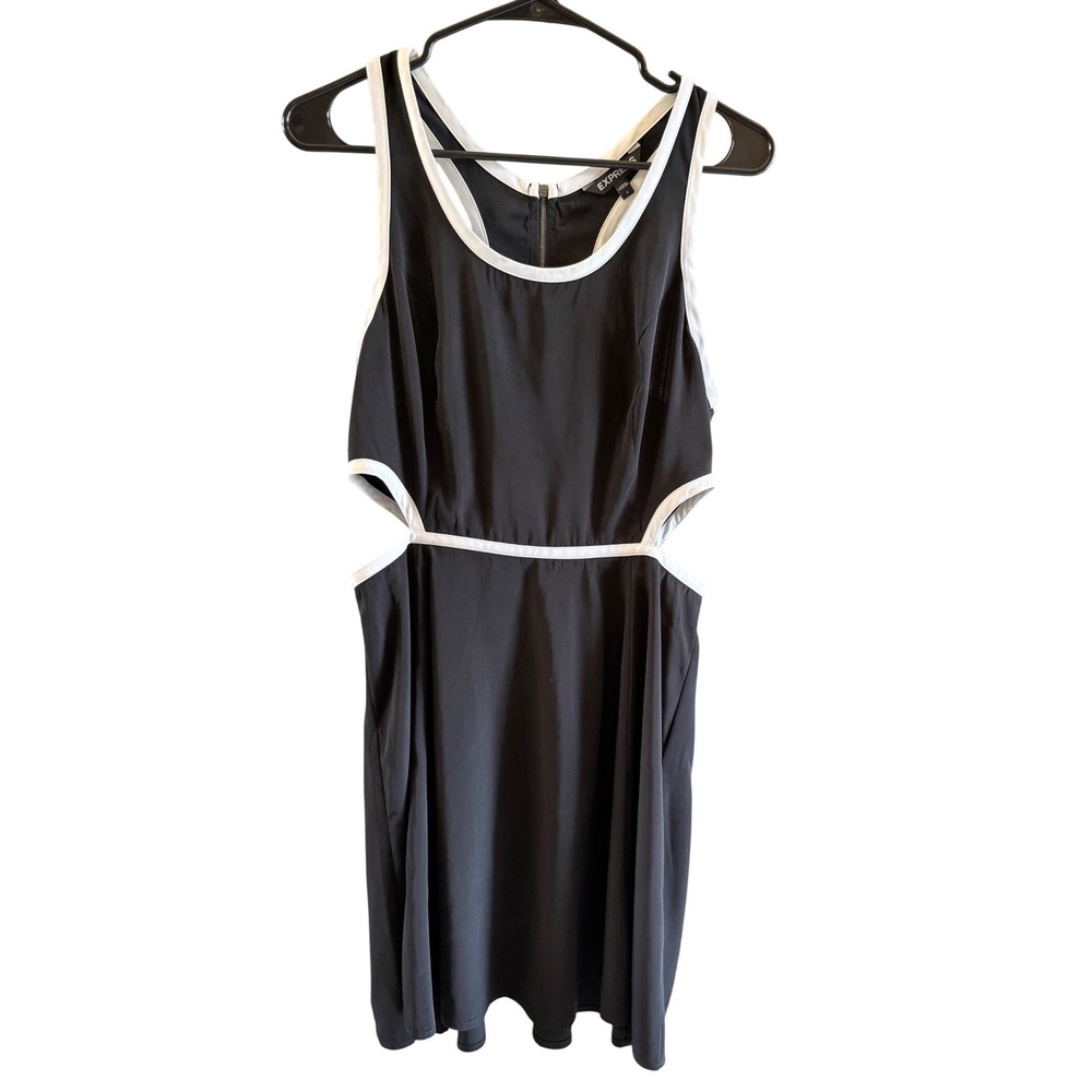 Vintage Express Cutout Dress White Trim Size 8 2010s Trendy Outfit